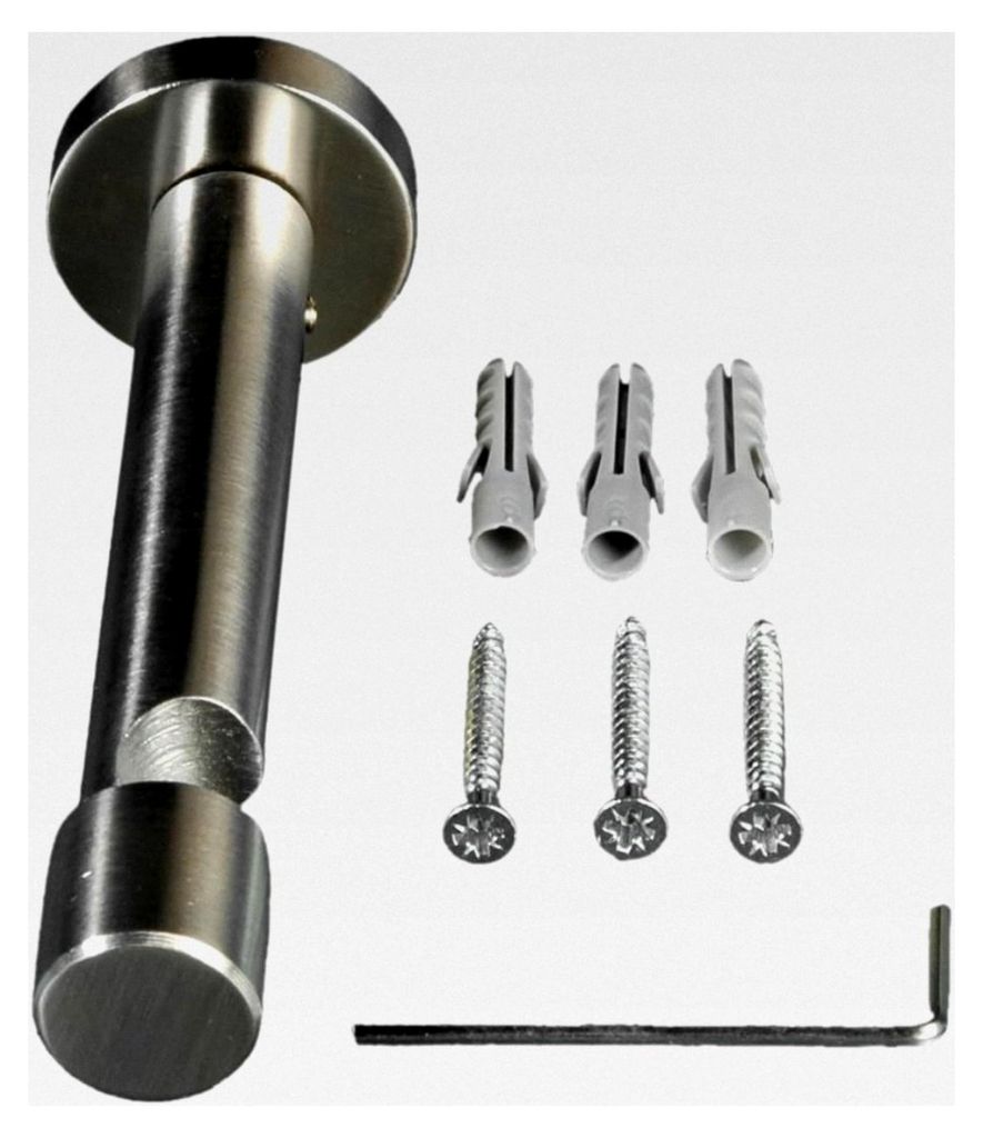 Träger mit Schraubkappe für einläufige Gardinenstangen, Innenlauf, ø 16 mm, 9 cm