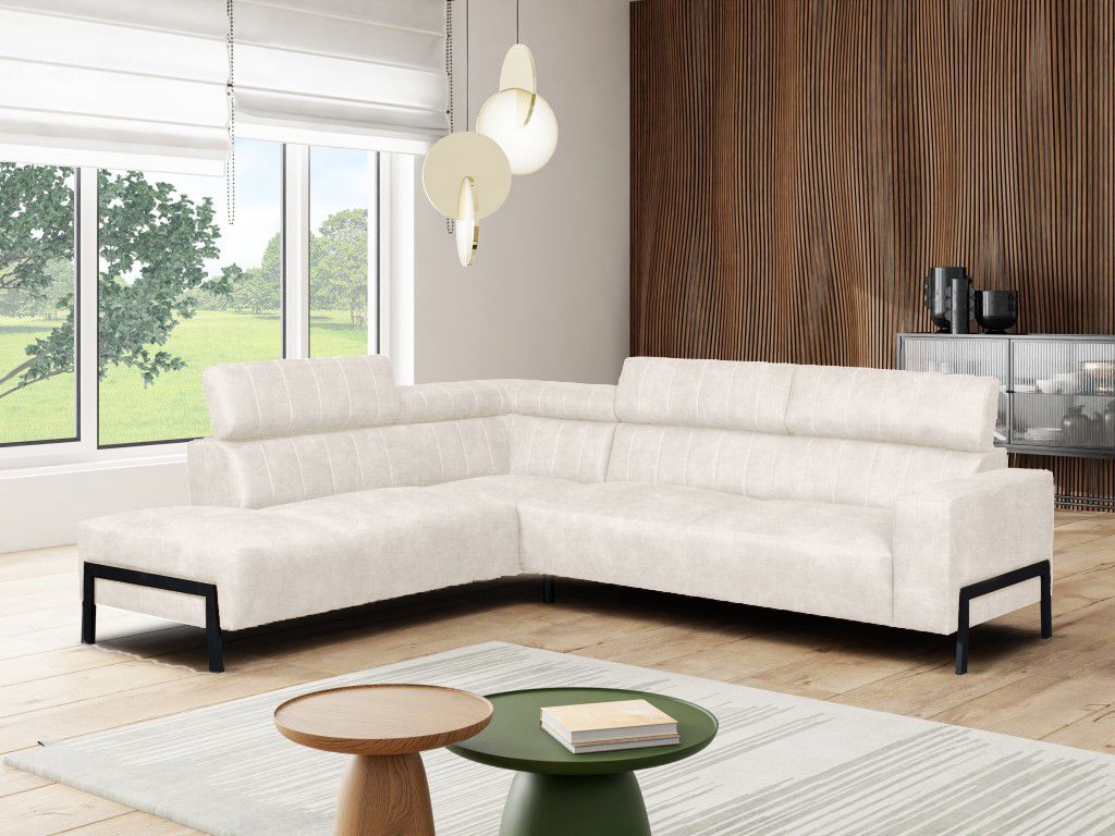 sesto senso Modernes Ecksofa – L-förmiges Sofa für Wohnzimmer – Stilvoller Komfort Große Couch 295x240 cm – Linke Variante – Stoff Arago...