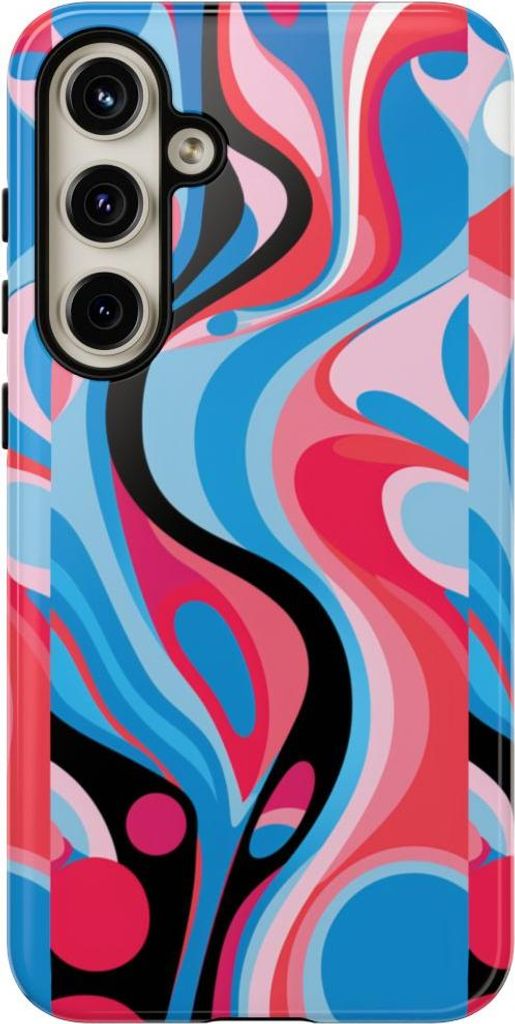 Abstraktes, farbenfrohes Wellenmuster – Hülle Kompatibel mit Samsung Galaxy S24 Plus