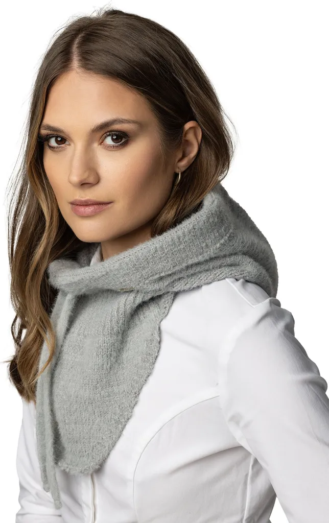 Set Regalo Invernale Vivisence: Berretto Sciarpa Muffole Pile Grigio - 3