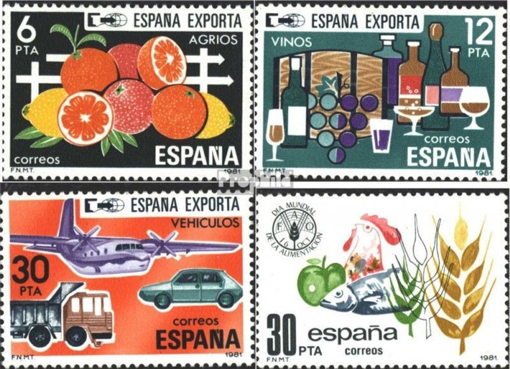 Briefmarken Spanien 1981 Mi 2509-2511,2512 (kompl.Ausg.) postfrisch Sondermarken