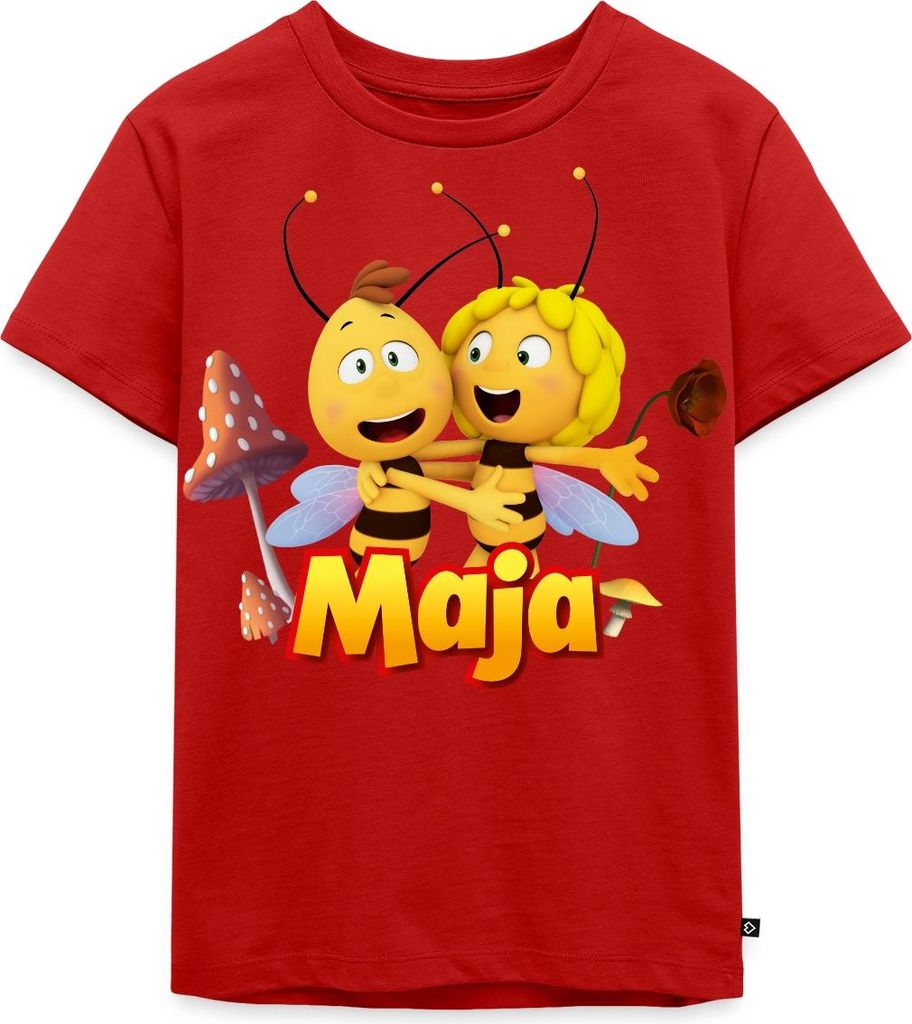 Spreadshirt Biene Maja Freundschaft Mit Willi Kinder Premium T-Shirt, 98/104 (2 Jahre), Rot