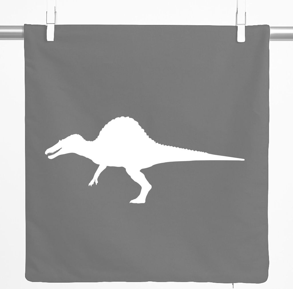 Huuraa Kissenbezug Spinosaurus Dinosaurier 40x40cm Steel Grey Baumwolle Dekokissenbezug Geschenkidee