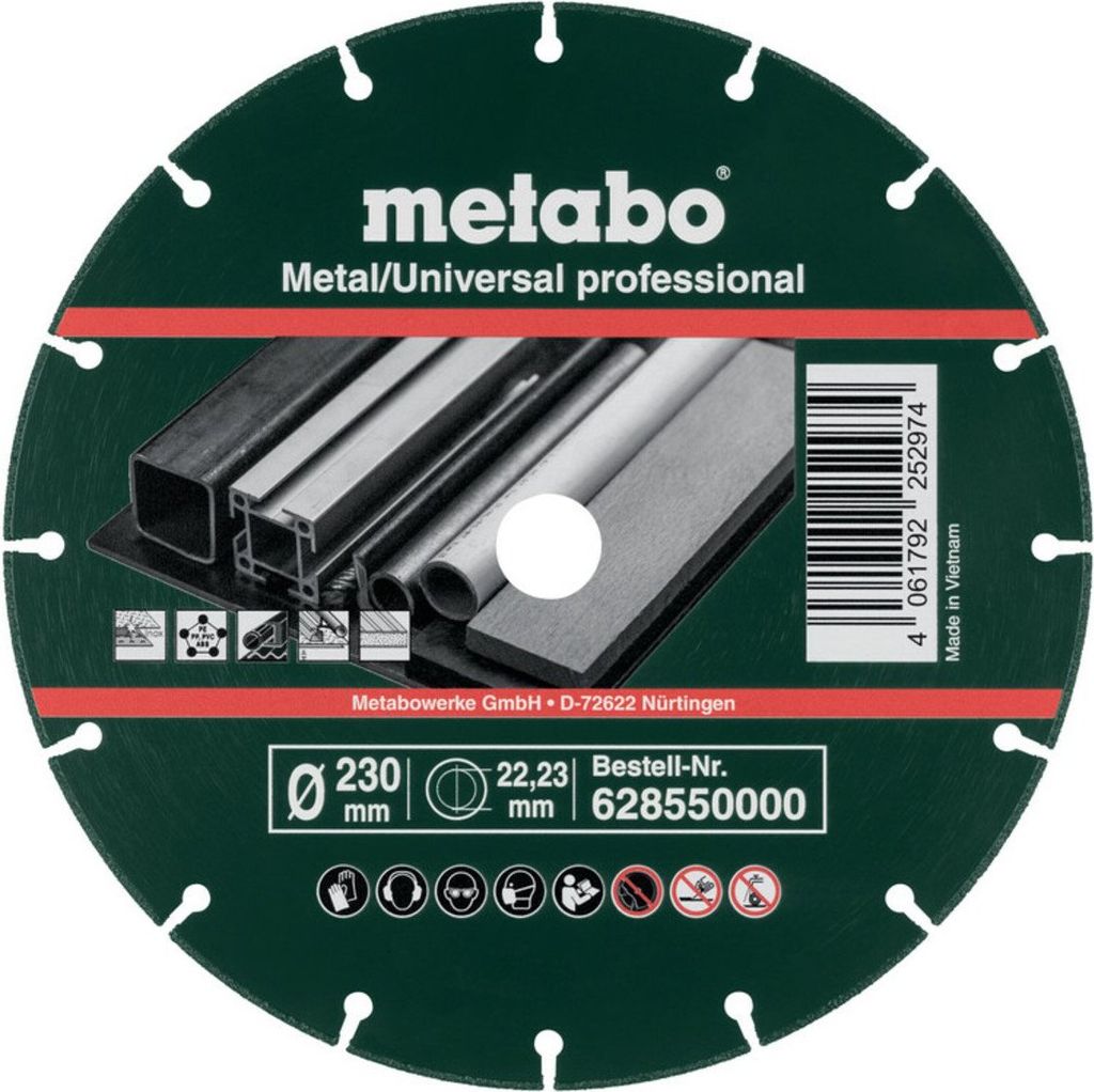Metabo Diamanttrennscheibe 230x1,6x22,23mm, MUP, Metall/Universal professional