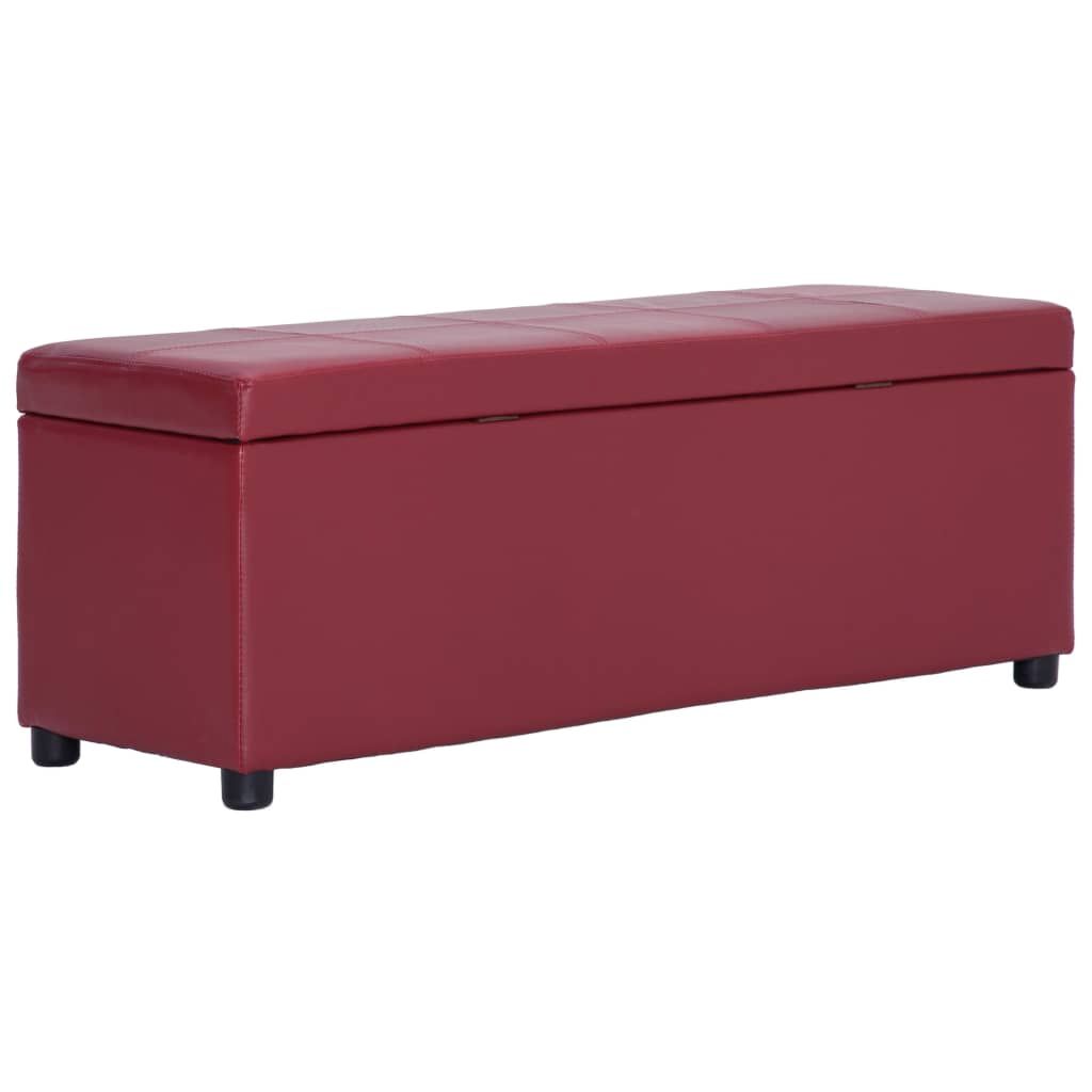 vidaXL Banc avec compartiment de rangement 116 cm vin rouge Image du produit 
