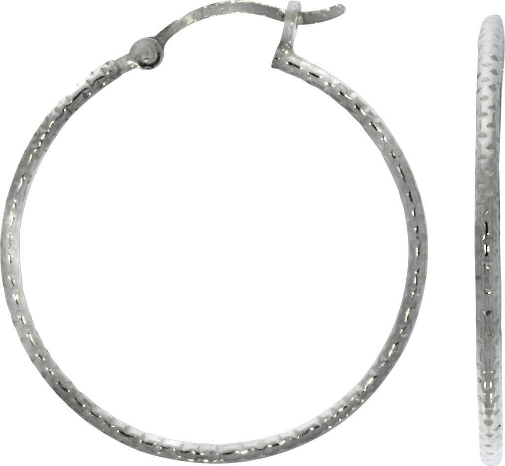 F Creolen 925/- Sterling Silber 3,0cm weiß 299210095R