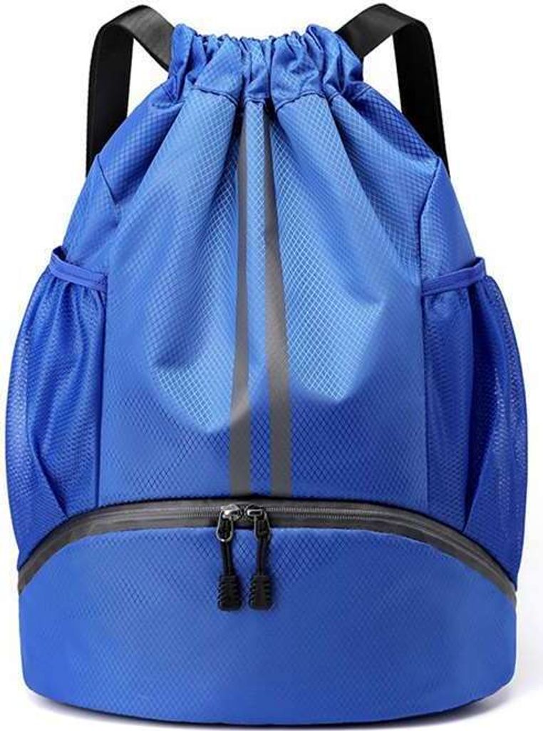 Großer Kapazität Urlaub Reisetaschen, Unisex Sporttasche, Kordelzug für Reiten Klettern Schwimmen, Farbe: Blau