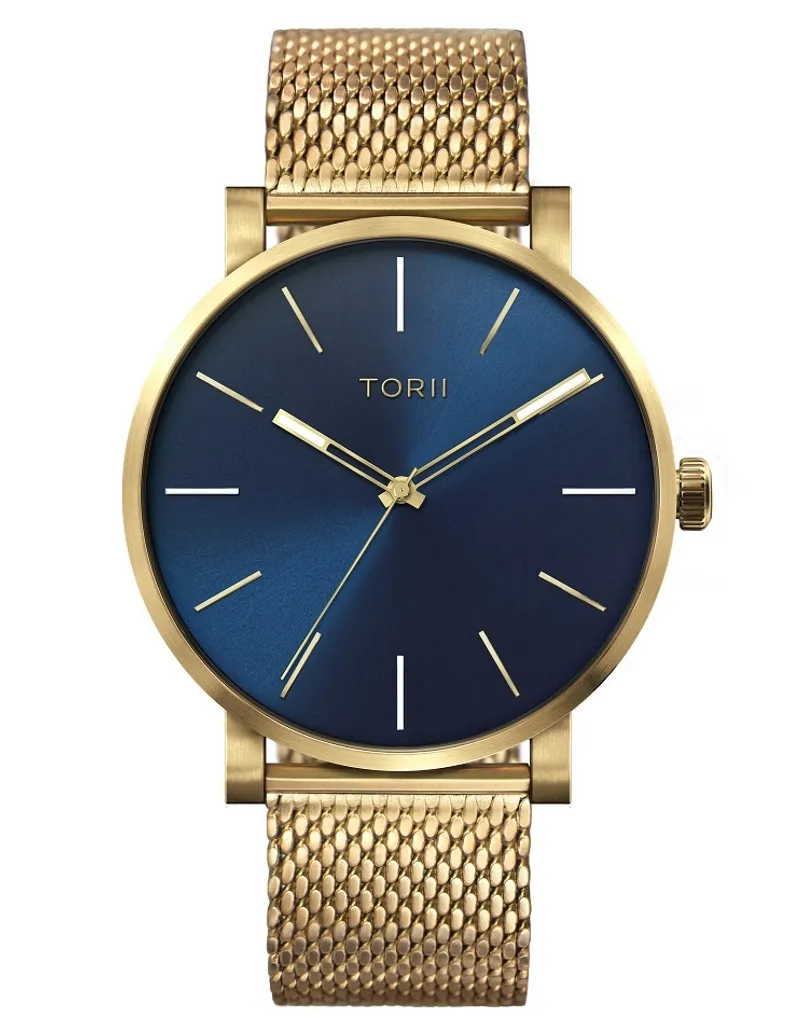 Montre Homme TORII G45GG.NG Classique Bleu Marine Étanche pour Natation