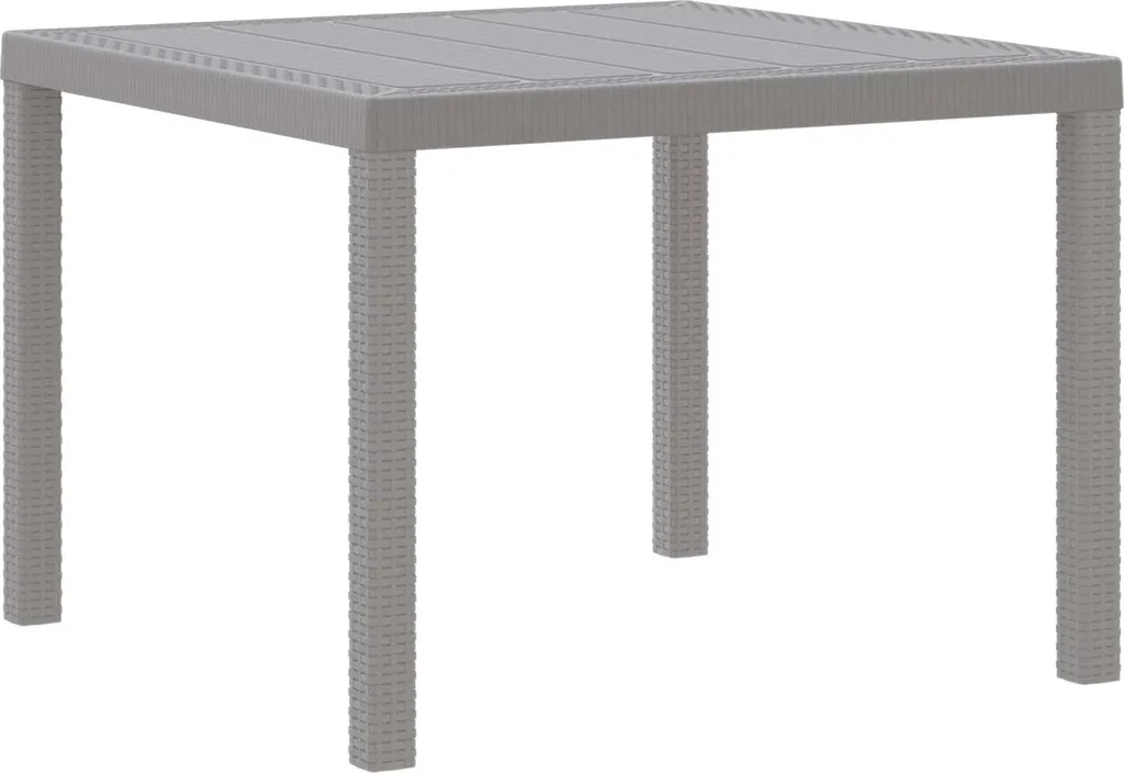 Tavolo Outdoor 100x100 Grigio Chiaro Rattan Sintetico | Design Moderno