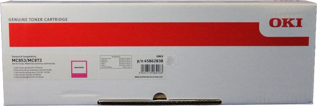 OKI Toner 45862838 7.300Seiten magenta Produktbild 