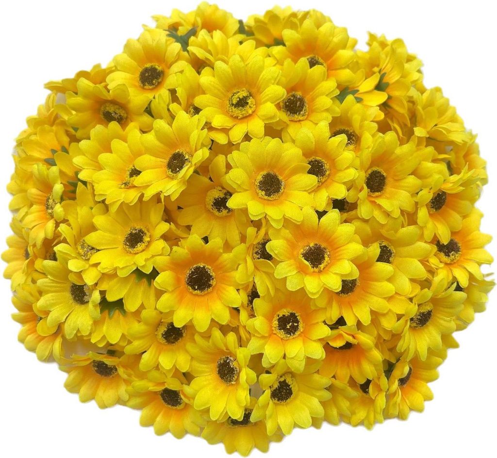 Künstliche Sonnenblumenköpfe, 50 Stück Kunstblumen Deko Balkon Künstliche Blumen, künstliche Seiden-Sonnenblumenköpfe, Fake Sunflower Pfla...