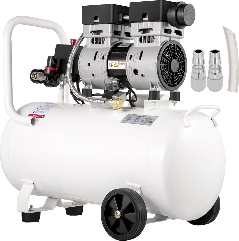 SucceBuy-Luftkompressor, 11 Gallonen, ultraleise, 1 PS, ölfreier Stahltank, 750 W, 8 bar, tragbar für Heimreparaturen, Reifenbefüllung