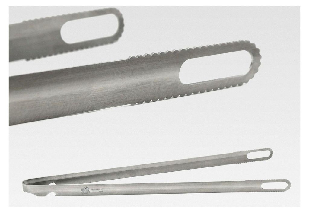Grillzange, komplett aus Edelstahl, spülmaschinenfest, robust und funktionell, 400mm lang