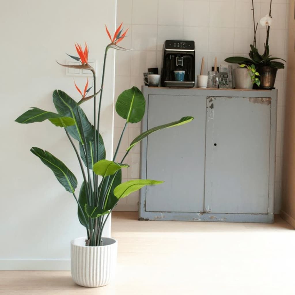 Szmaragdowa sztuczna roślina Strelitzia w doniczce z Zdjęcie produktu 