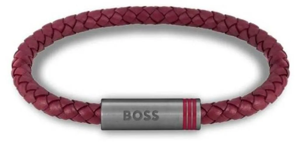 Bracelet cuir bordeaux Ares Single 1580626 finition luxe grainée 20mm