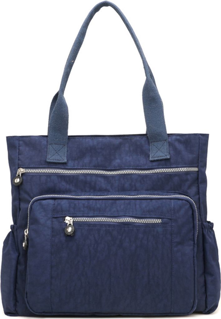 Lässige Frauen Solid Color Multi Pocket Zip Handtasche Nylon Schulter Aufbewahrungstasche