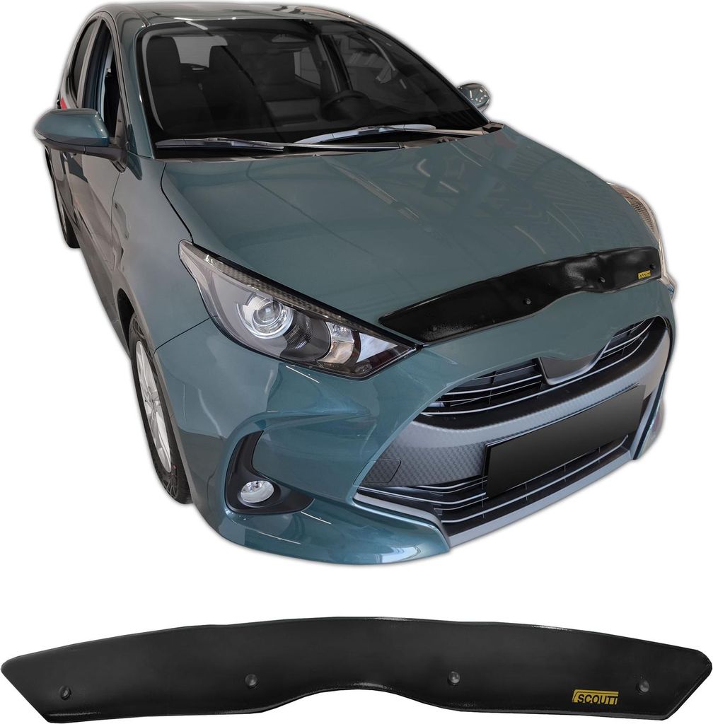 SCOUTT | Motorhaube Windabweiser Insekten Steinschlagschutz Für Toyota Yaris Ab 2020, Aerodynamisch, Einfache Montage, Getönt, Spezielle Halterun...