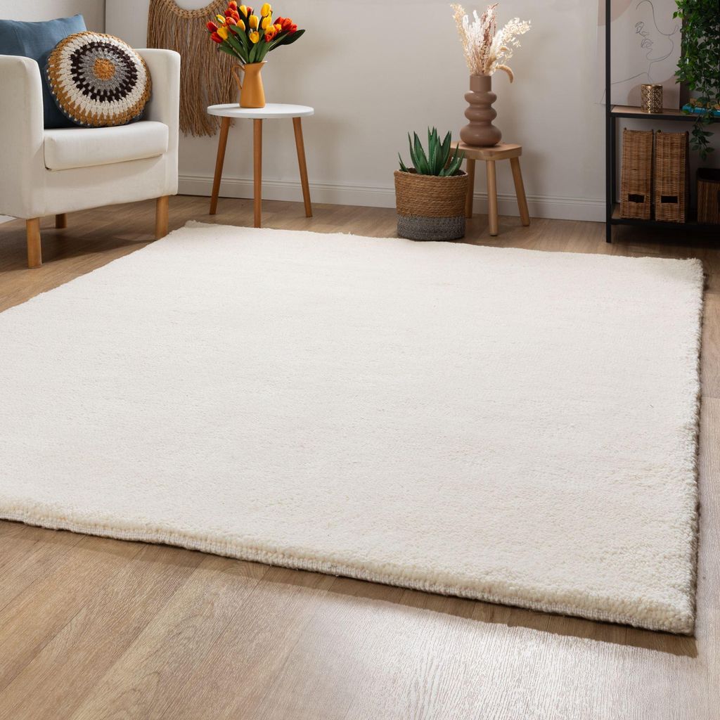 Steffensmeier Berber Teppich Taza | Schurwolle, Uni, Größe: 200x300 cm , Original aus Marokko, Teppich für Wohnzimmer, Schlafzimmer
