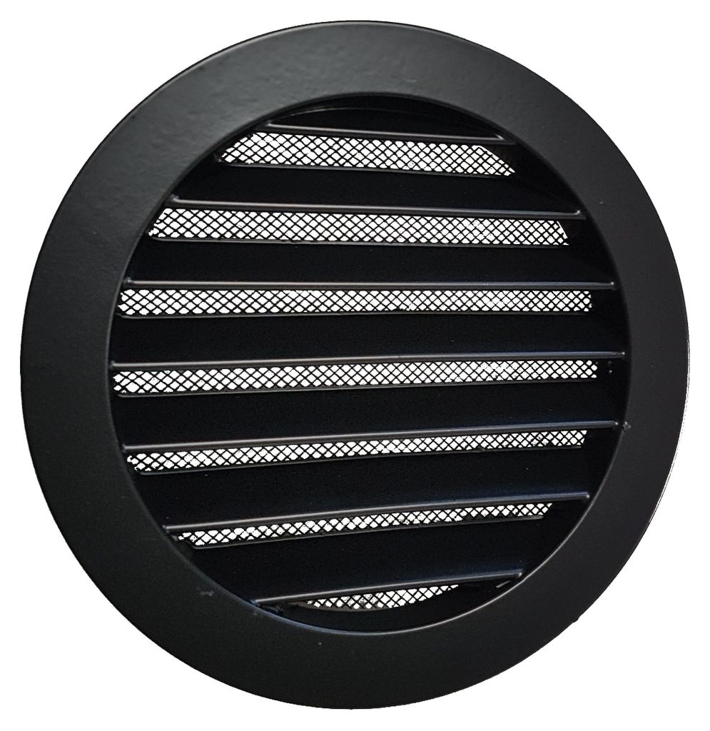 Aluminium Wetterschutzgitter Ø 160 mm - Schwarz Produktbild 