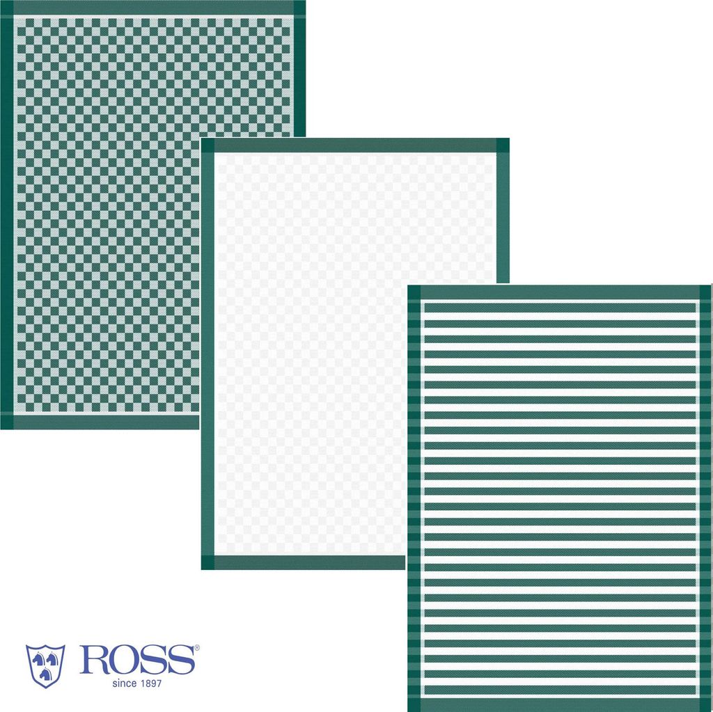 Ross 3-er Pack Baumwoll-Geschirrtuch 50 x 70 cm Farbe Moosgrün