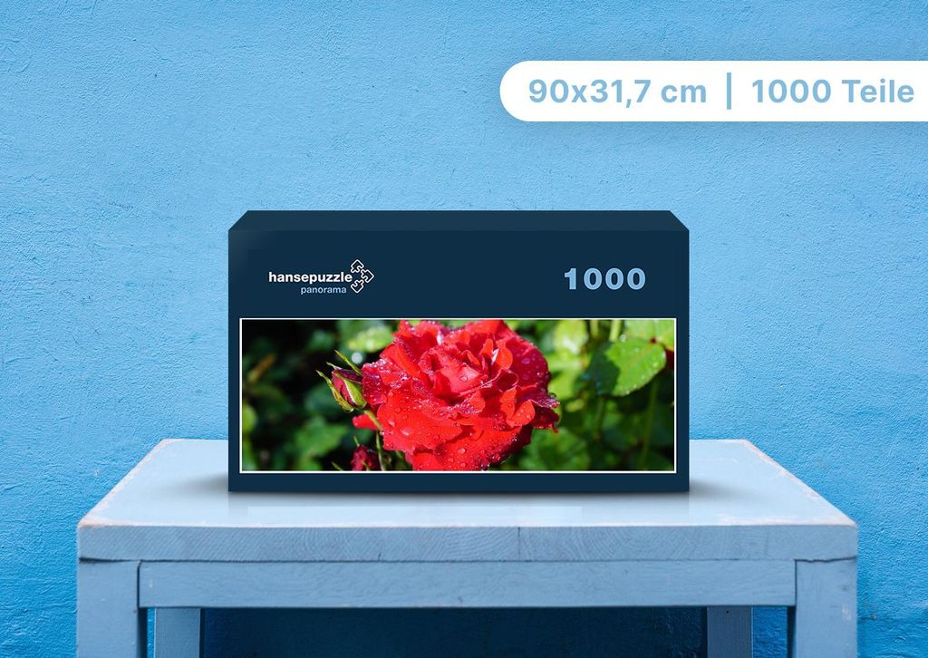 hansepuzzle 98868 - Rose Puzzle, 1050 Teile, Natur, 60,0 x 46,0cm mit hochwertiger Aufbewahrung, Kartonbox und wiederverschließbarem Beutel