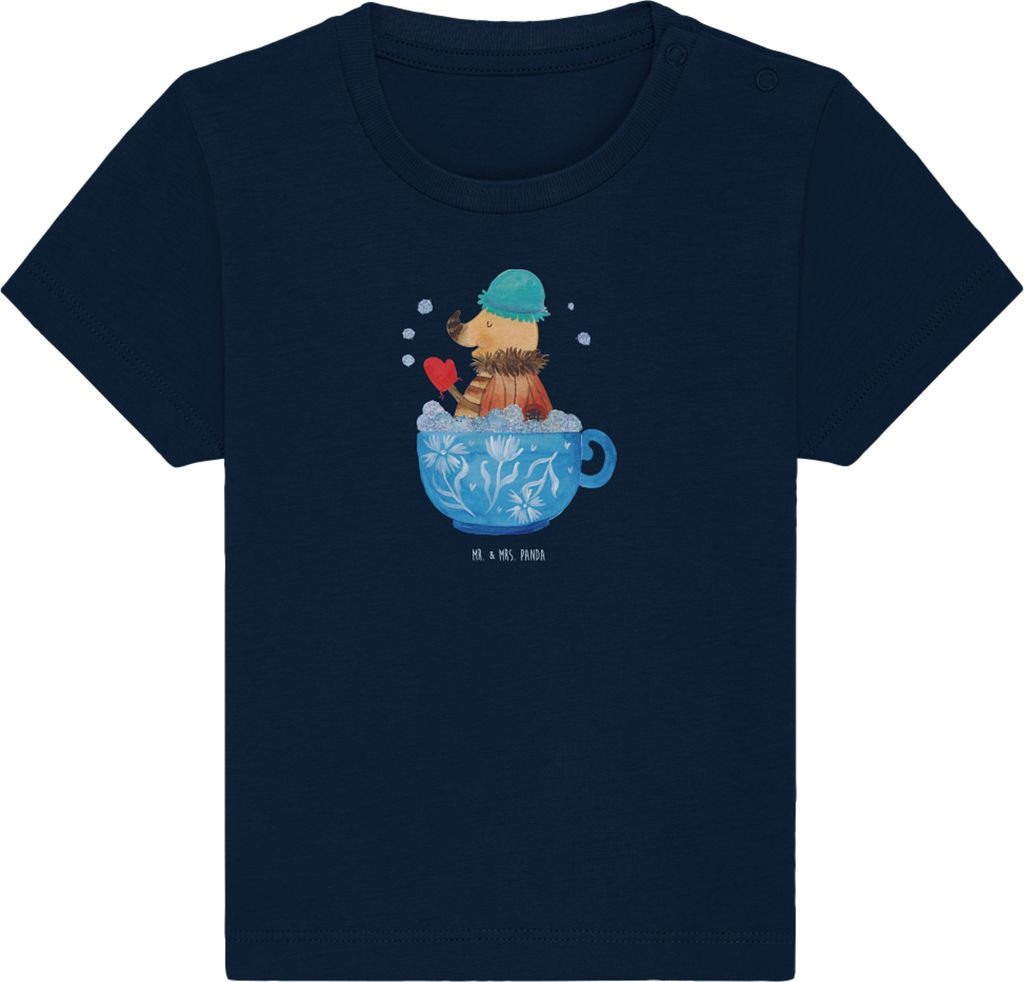 Mr. & Mrs. Panda Babyshirt Nachtfalter Schaumbad 24. - 36. Monat - French Navy - Geschenk, Baden, WC, Tasse, Bad, T-Shirt Baby, Ziele, Organic, Top...