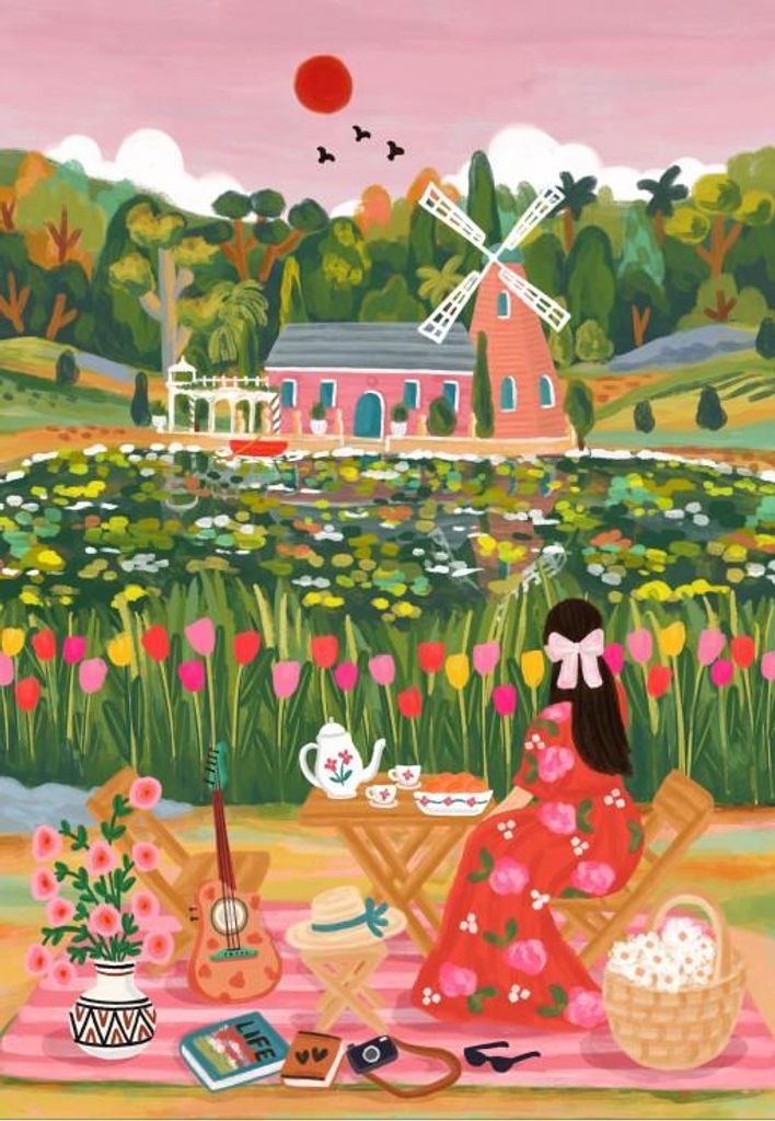 Pieces & Peace Puzzle Am See 1000 Teile buntes Motiv