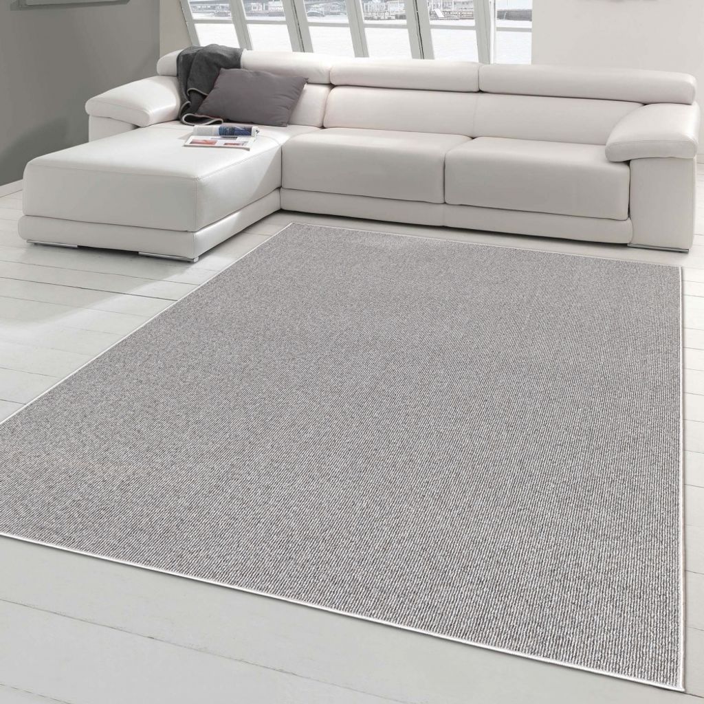 Flachgewebe-Teppich im schlichten einfarbigen Design in grau Größe - 240 x 340 cm