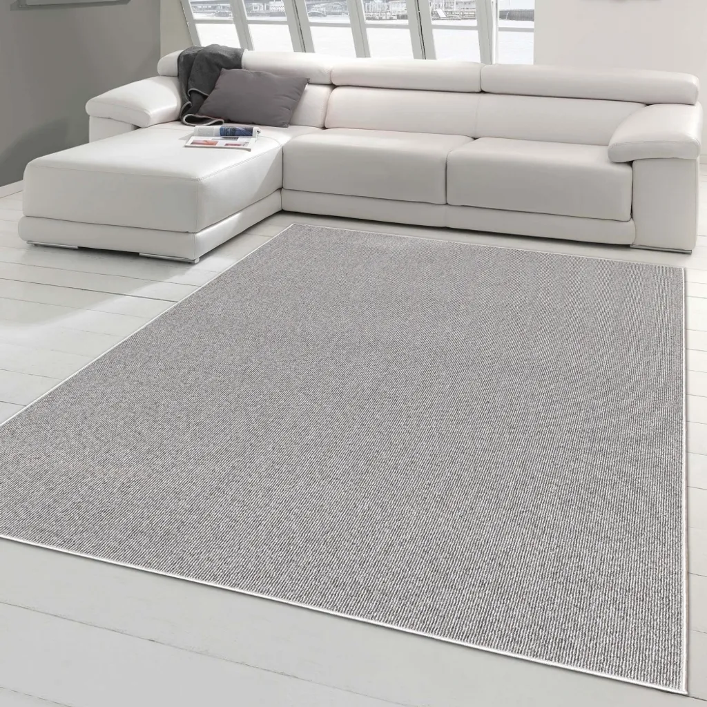 Tapis tissé plat gris 160 x 230 cm - Design monochrome moderne et sobre