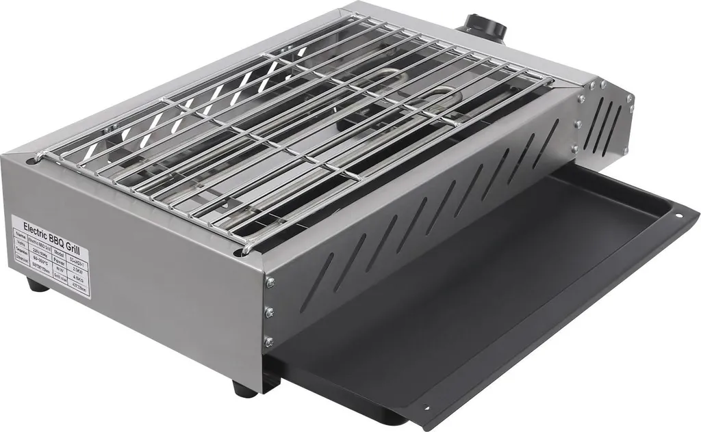 Barbecue de table électrique rectangulaire en inox 2500W réglable - 9