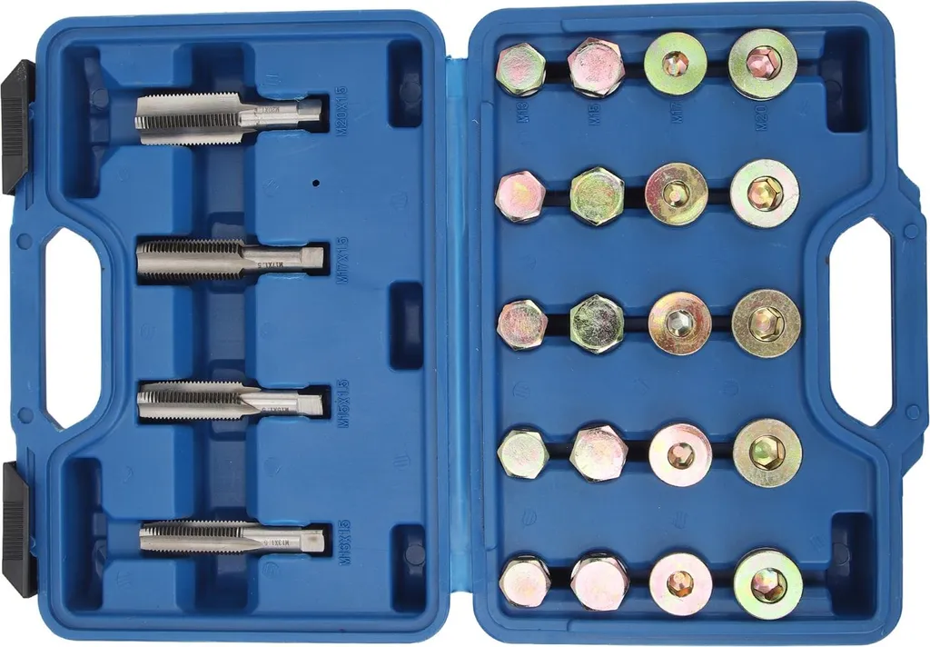 Kit filetage de vidange M13-M20 en acier au carbone avec mallette