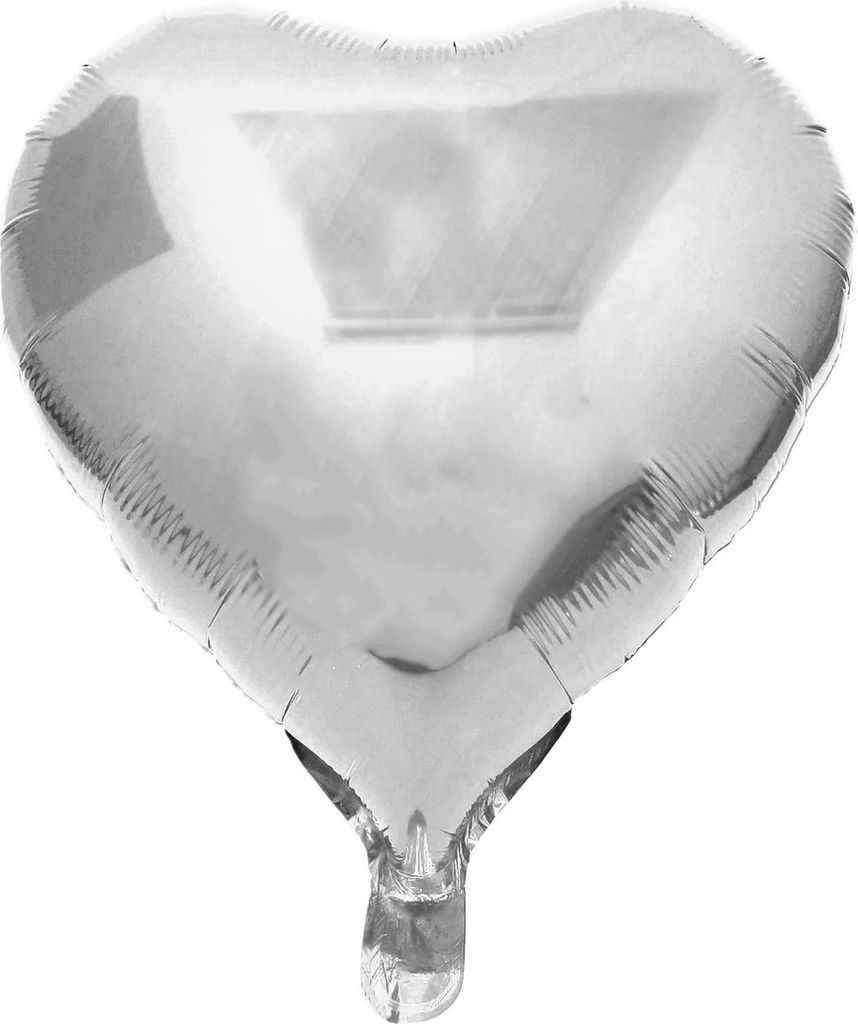 Balon foliowy serce, srebrny, ok. 45 cm Zdjęcie produktu 