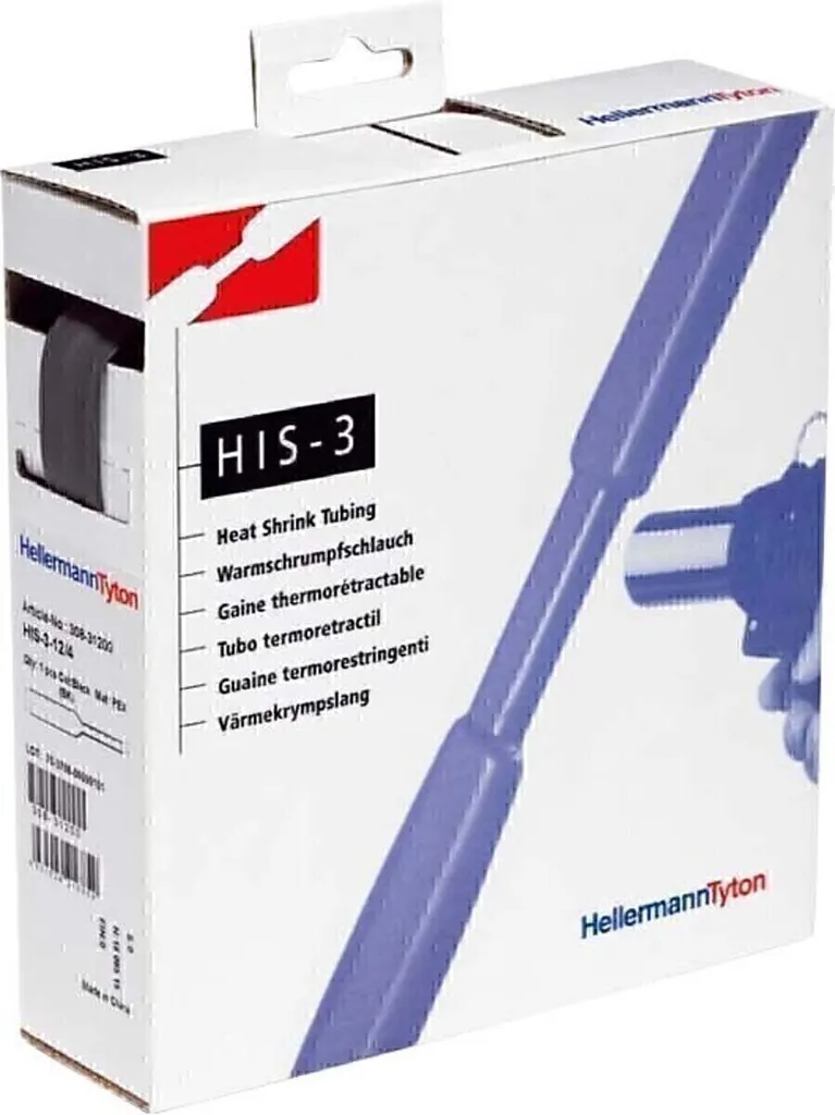 Guaina HellermannTyton HIS-3-24/8 NERO - 3m Termorestringente 3:1