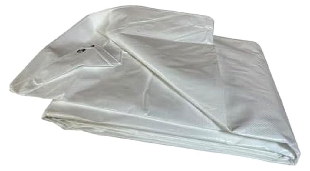 Abdeckplane | Gewebeplane | Schutzplane | Bootsplane | Zeltunterlage für Camping | Garten | wasserdichte Plane mit Ösen | 150 g/m², Weiß, Grö...