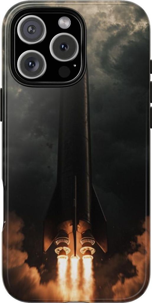 Dramatischer Raketenstart mit leuchtenden Triebwerken – Hülle Kompatibel mit iPhone 16 Pro Max