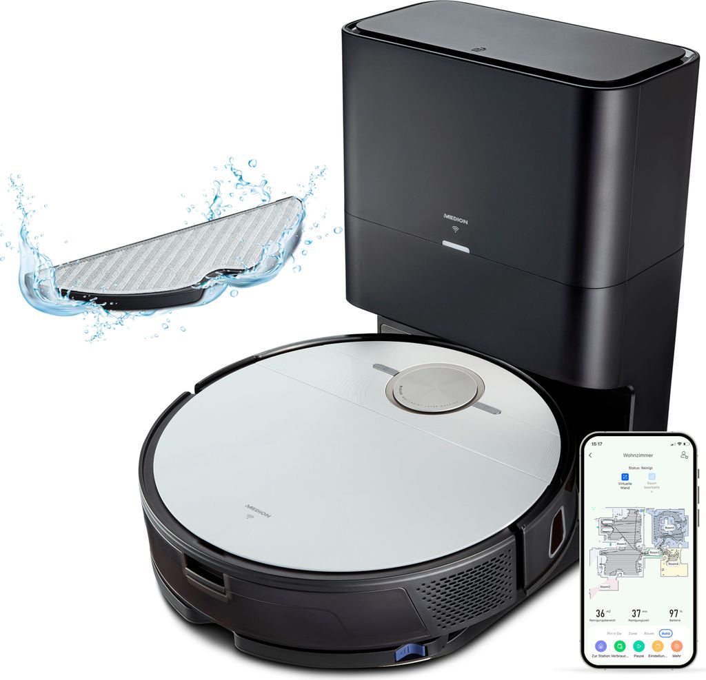 MEDION Saugroboter mit Absaugstation und Wischfunktion X50 Produktbild 