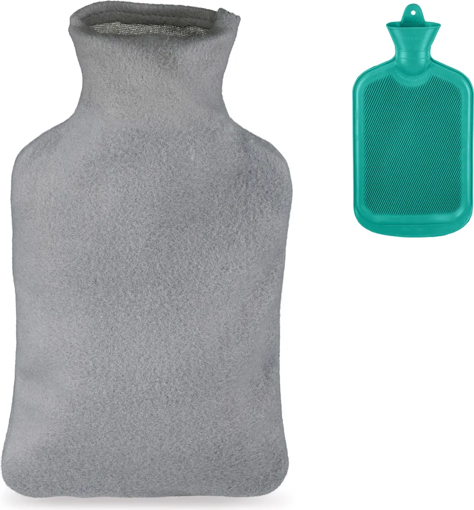 Bouillotte à eau chaude avec housse douce 1,5 litre pour nuits fraîches