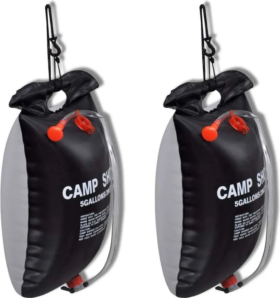 Douche de camping 20L pack de 2 idéale pour voyage en van et bivouac