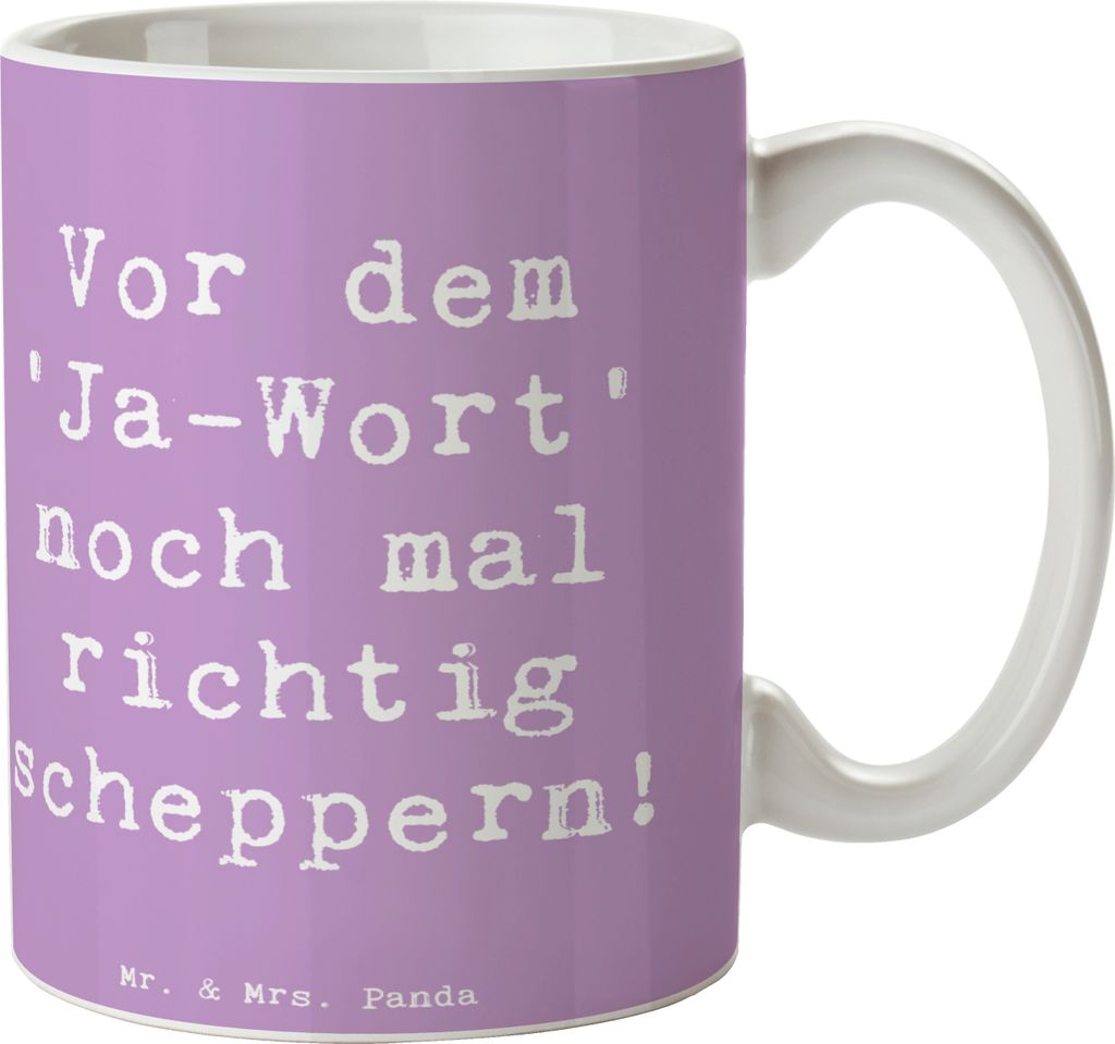 Mr. & Mrs. Panda Tasse mit Spruch Spruch Polterabend Spaß - Lavendeltraum - Geschenk, Feier, Vor dem 'Ja-Wort', Kaffeepott, Hochzeit, magischer Mo...