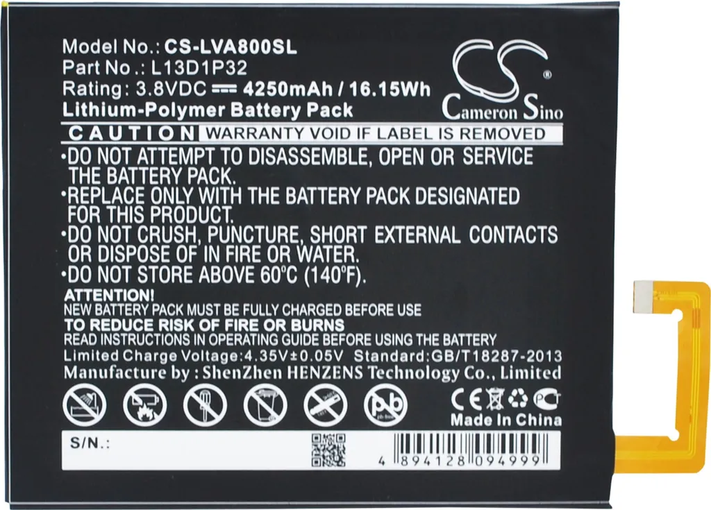 Réparer Tablette Lenovo IdeaPad A8 : Batterie L13D1P32 de Rechange