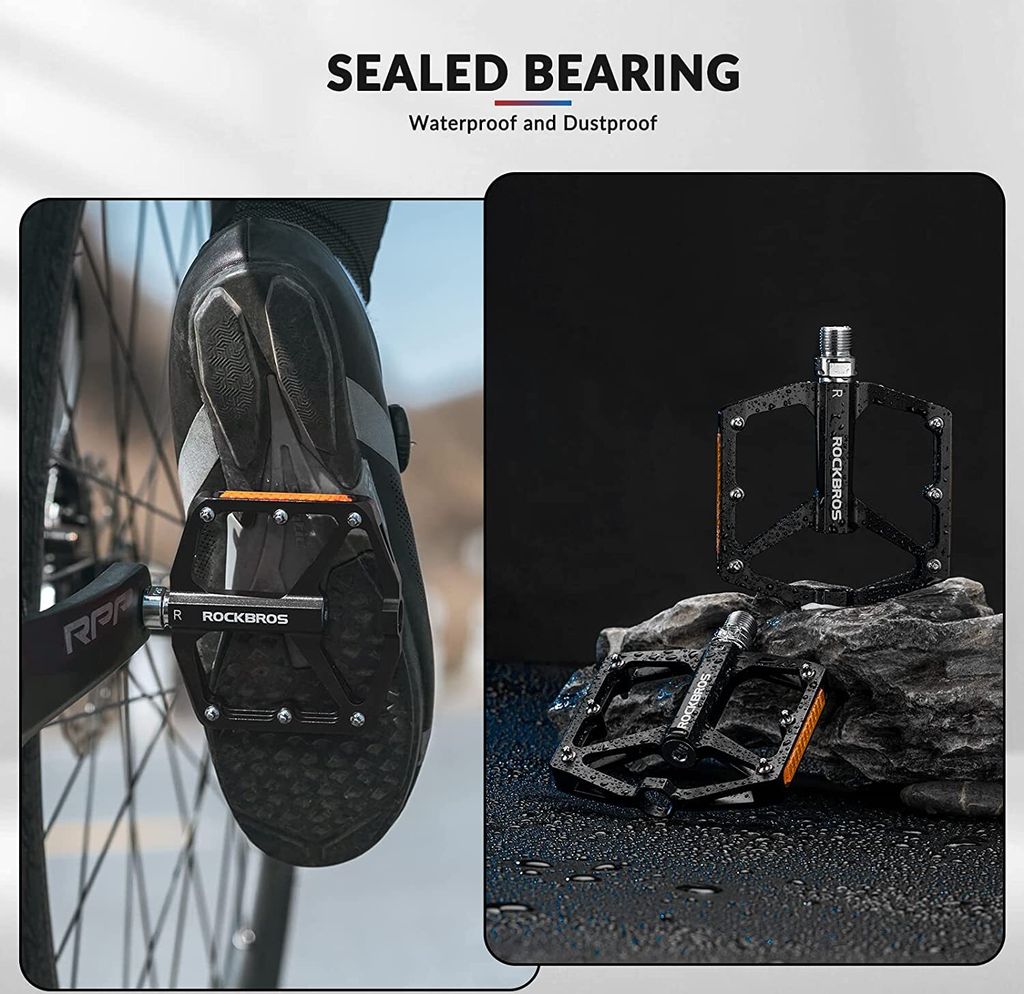 ROCKBROS Fahrradpedale mit Reflektoren Platform Pedale, Produktbild 4