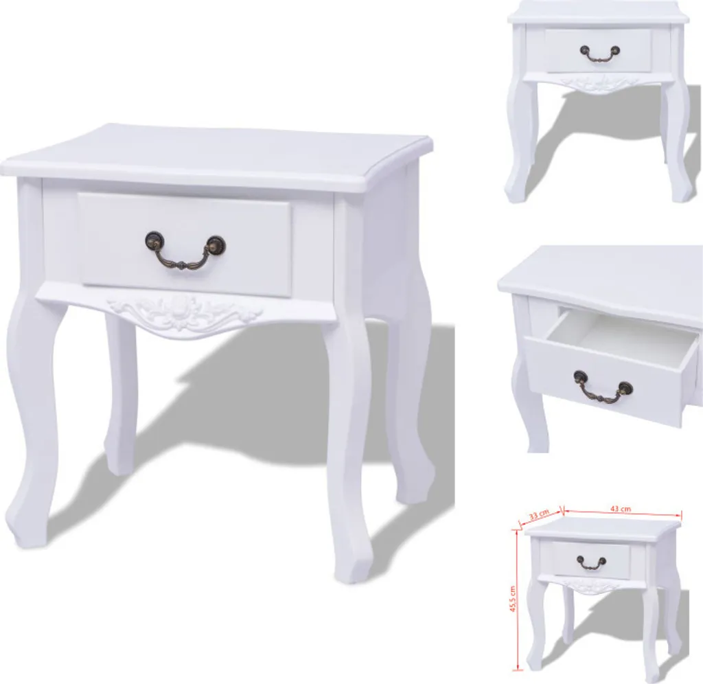vidaXL Comodino in MDF bianco - Tavolini