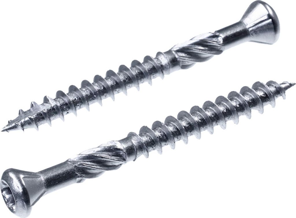 SECCARO Terrassenschraube Zierkopf 4,5 x 50 mm, Edelstahl A2, Holzschraube mit Cut-Spitze und Schneidkerbe, TX / Innensechsrund, 200 Stück