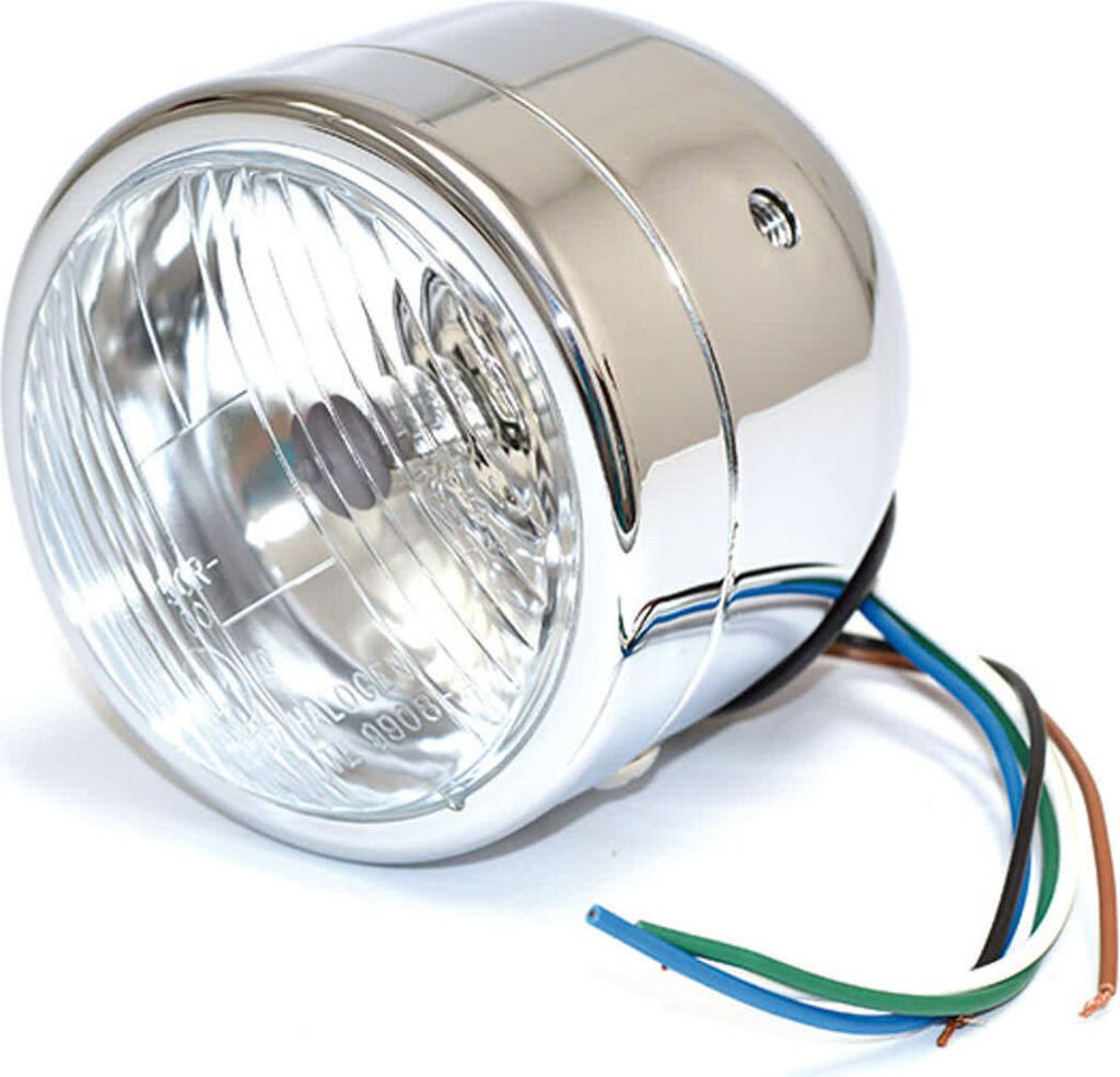 Chrome Frontscheinwerfer D.108mm H4 60/55w Lampe