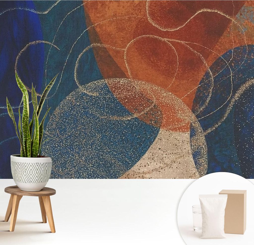 Fototapete - 208x146 cm - Tapete - Wandtapete - Wandbilder - Dekofolie - Tapete Folie - Wand - Dekoration - Wohnzimmer - Farbenfrohe Formen
