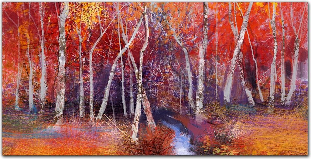 Coloray Küchenrückwand 140x70 Spritzschutz aus Glas - Herbst Natur