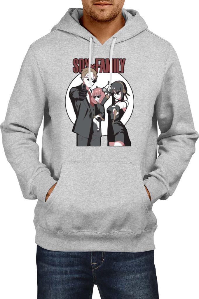Herren Kapuzenpullover Japan Anime Manga Family X Spy, Man XL / Grau