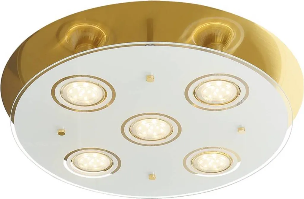 Luminaire de plafond Naomi en métal et verre bronze Ø36cm pour ampoule LED
