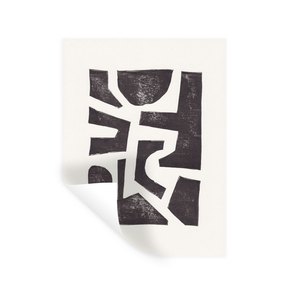 MuchoWow Wandtattoo Wandsticker Wandaufkleber Abstrakt - Schwarz - Weiß - Formen 30x40 cm Selbstklebend und Repositionierbar - Sticker - Dekorfolie