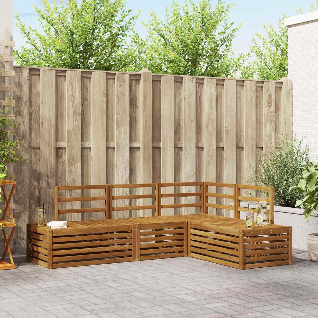 Outdoor-Sofagarnitur - VIDAXL - Terrassen-Sofa - 4 Stück Natur Massivholz Akazie